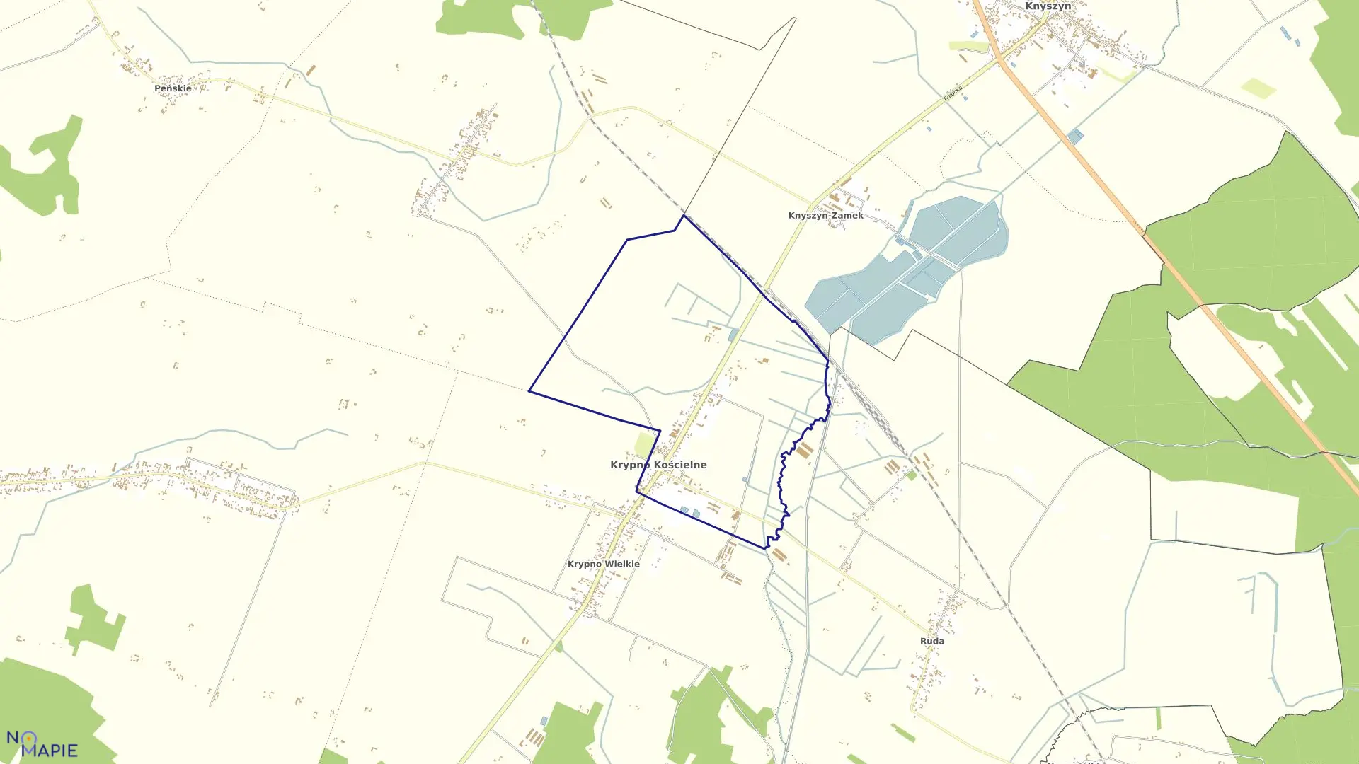 Mapa obrębu KRYPNO KOŚCIELNE w gminie krypno